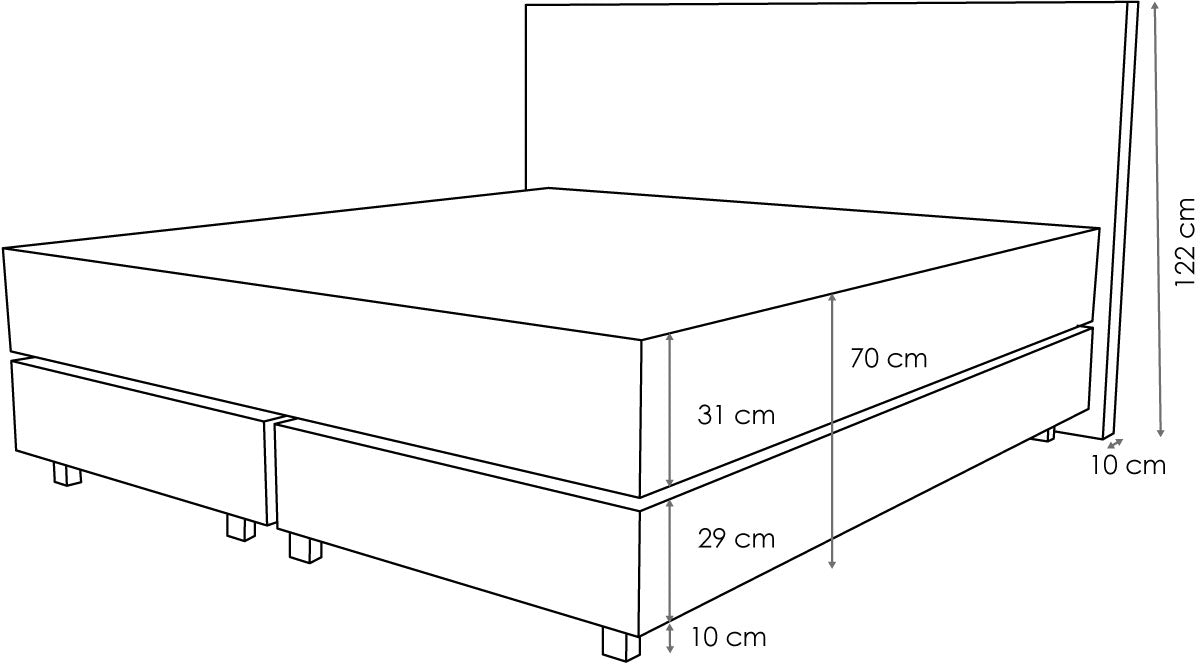 BOXSPRINGBETT FLORENZ MIT PISA MATRATZE