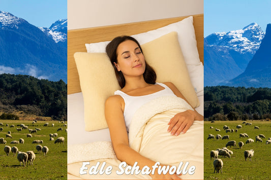 Kissen aus edler Merino-Schafschurwolle mit Wirkflor, Grösse 65x65 oder 65x100 cm – Duvet König